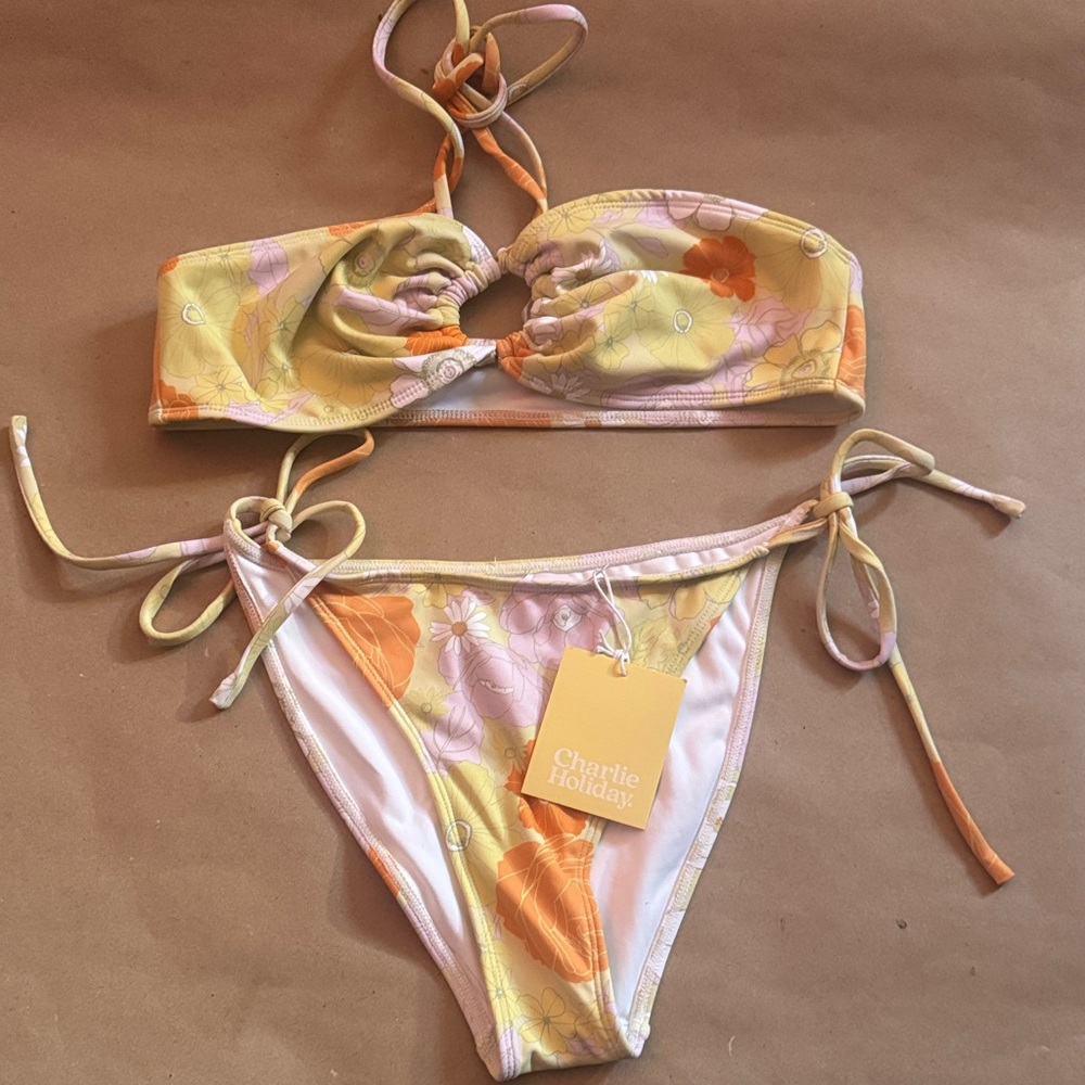 Charlie Holiday Yellow and Orange Floral Bikini